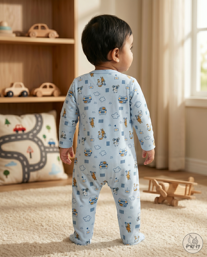Fluffyfig Organic Cotton Baby Sleep Suit — Set of 2