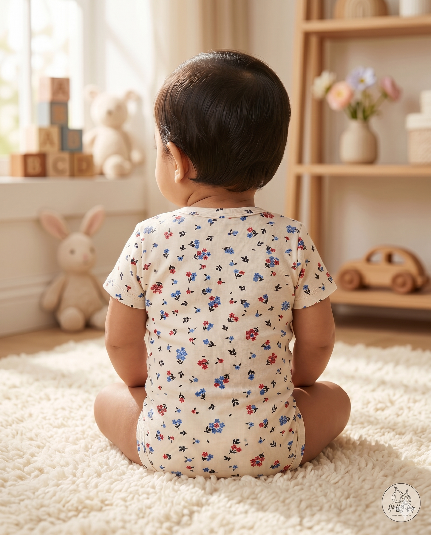 Floral Blossom Organic Cotton Baby Onesie - Set of 1