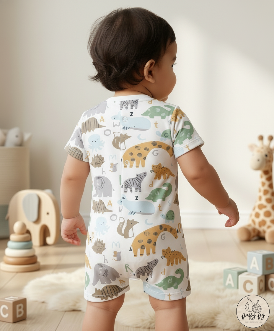 Safari Adventure Rare Cotton Baby Romper - Set of 1