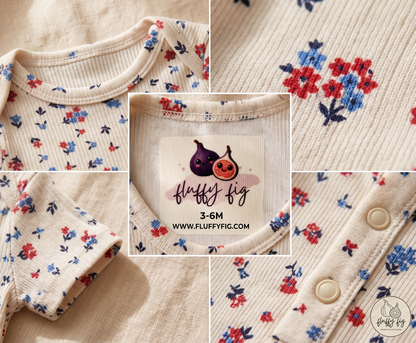 Floral Blossom Organic Cotton Baby Onesie - Set of 1
