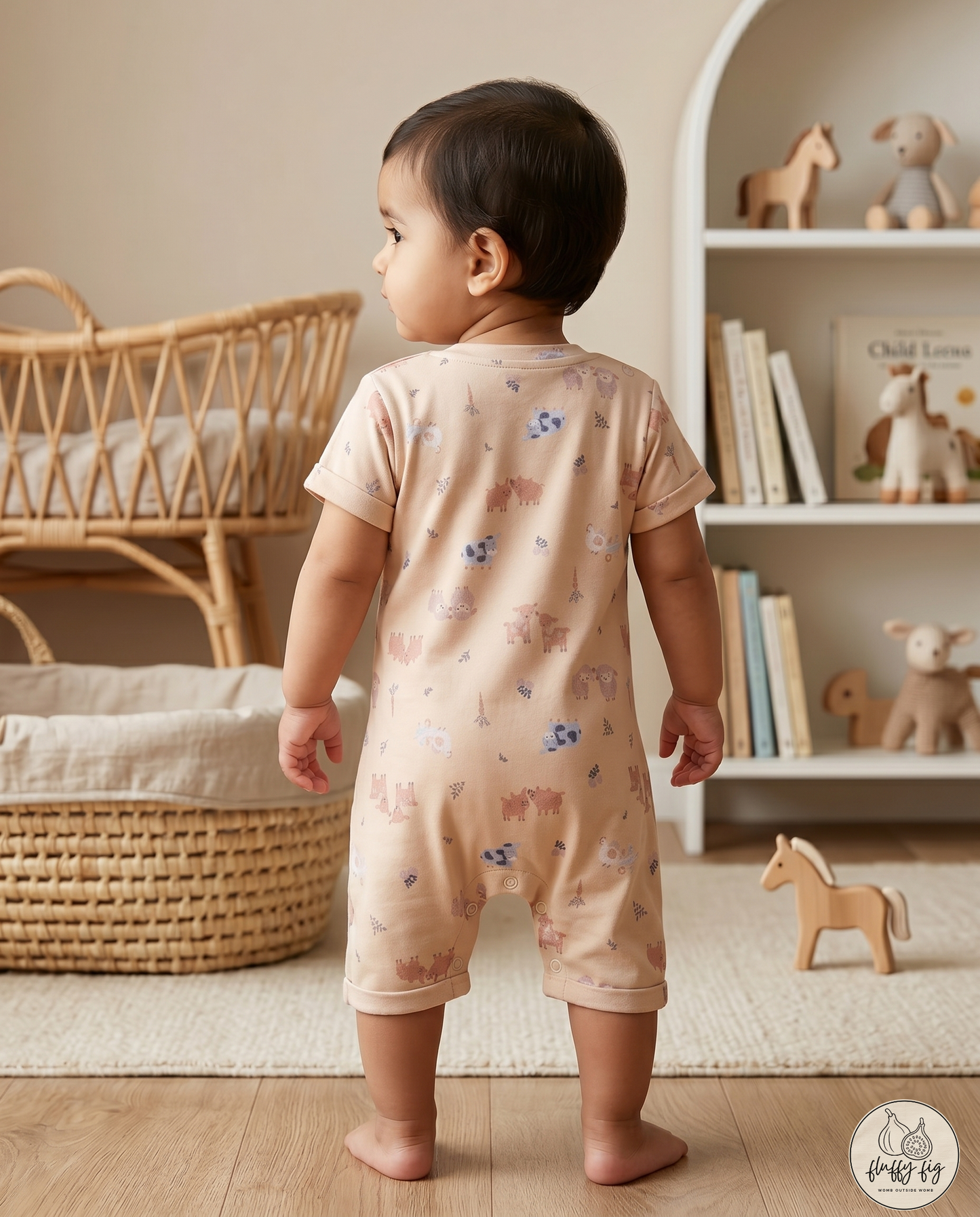 Fluffyfig Premium Cotton Baby Romper — Set of 3