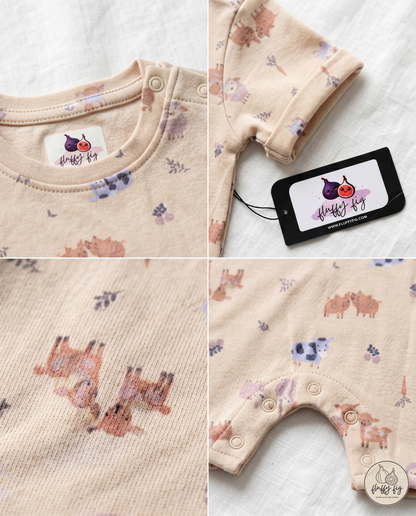 Fluffyfig Premium Cotton Baby Romper — Set of 3