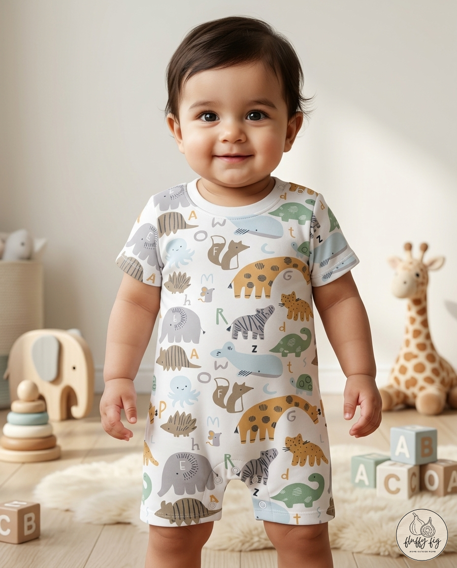 Fluffyfig Premium Cotton Baby Romper — Set of 3