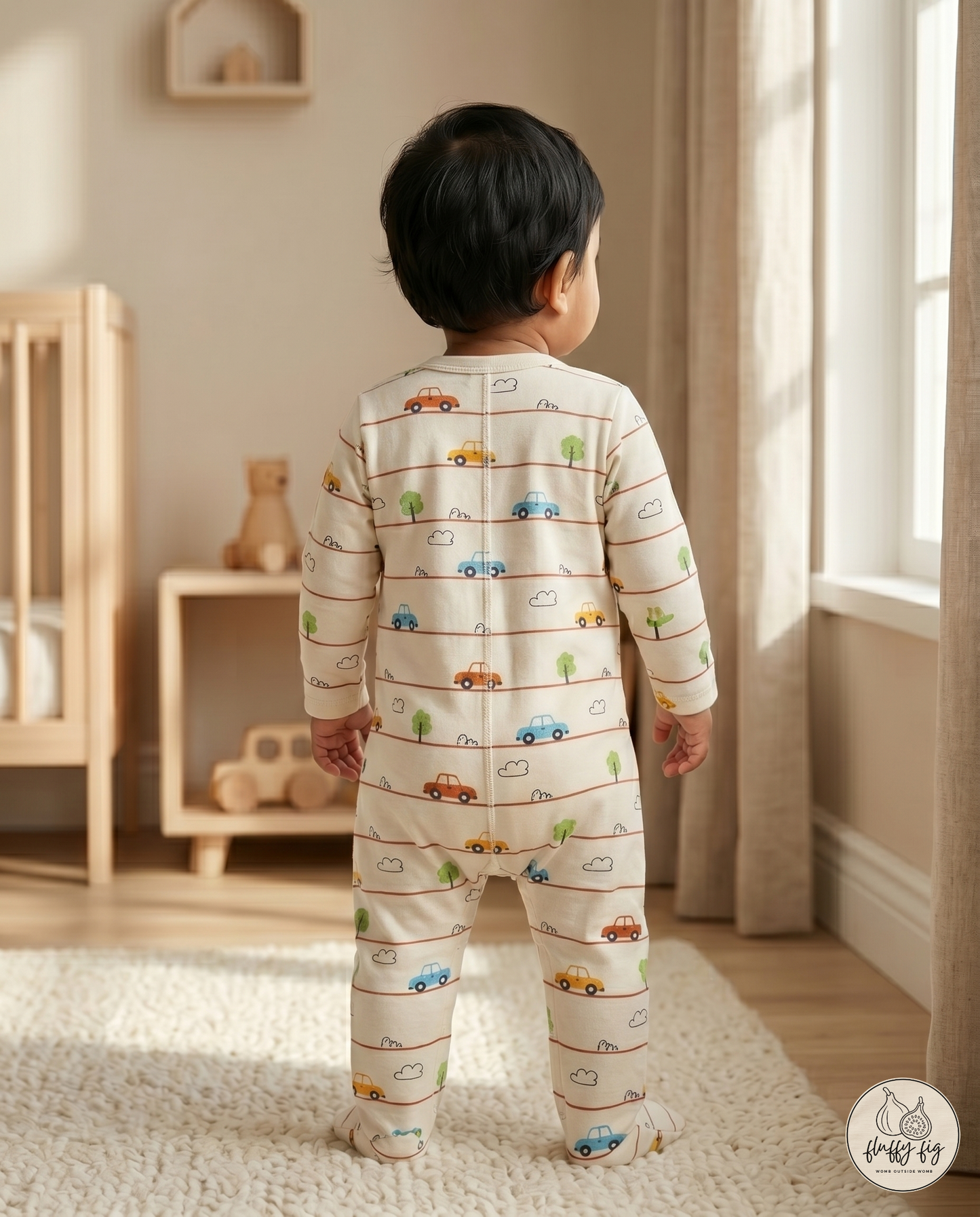 Fluffyfig Organic Cotton Baby Sleep Suit — Set of 2