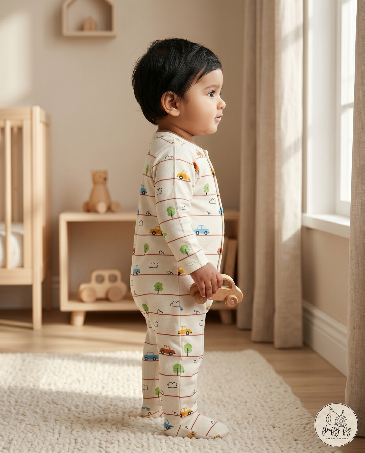 Fluffyfig Organic Cotton Baby Sleep Suit — Set of 2